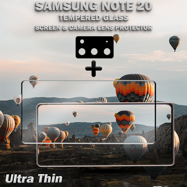 1-Pack SAMSUNG NOTE 20 Skærmbeskyttelse & 1-Pack linsebeskyttelse - Hærdet Glas 9H - Super kvalitet 3D