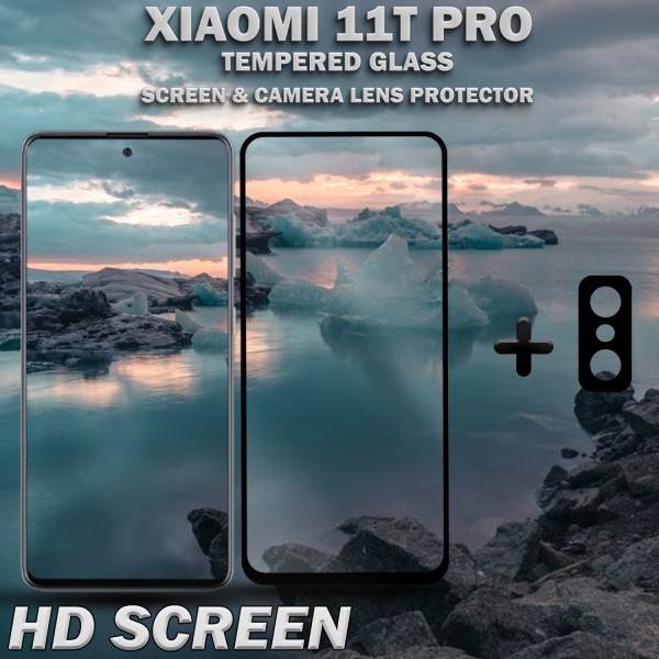 1-Pack Xiaomi 11T Pro Skärmskydd & 1-Pack linsskydd - Härdat Glas 9H - Super kvalitet 3D