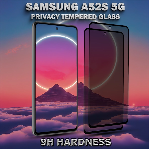 2-Pack Privacy Skärmskydd For Samsung A52S (5G) - Härdat Glas 9H - Super Kvalitet 3D