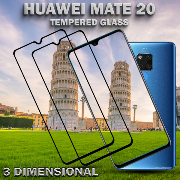 2-Pack Huawei Mate 20 - Härdat Glas 9H – Super kvalitet 3D  Skärmskydd