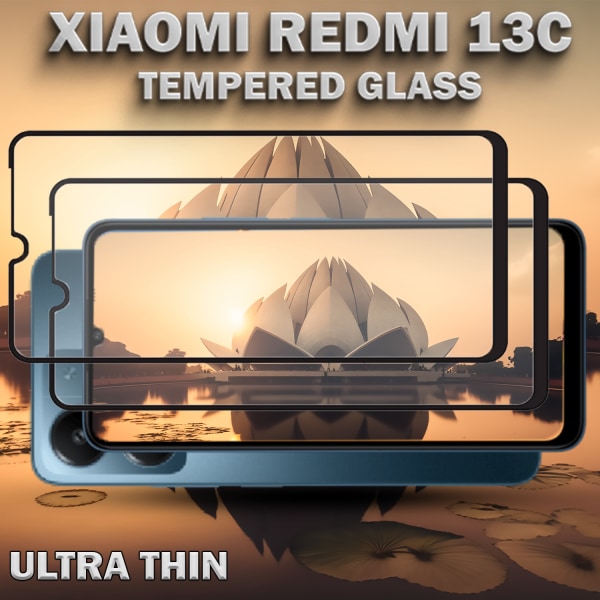 2-Pack XIAOMI REDMI 13C Skärmskydd - Härdat Glas 9H - Super kvalitet 3D