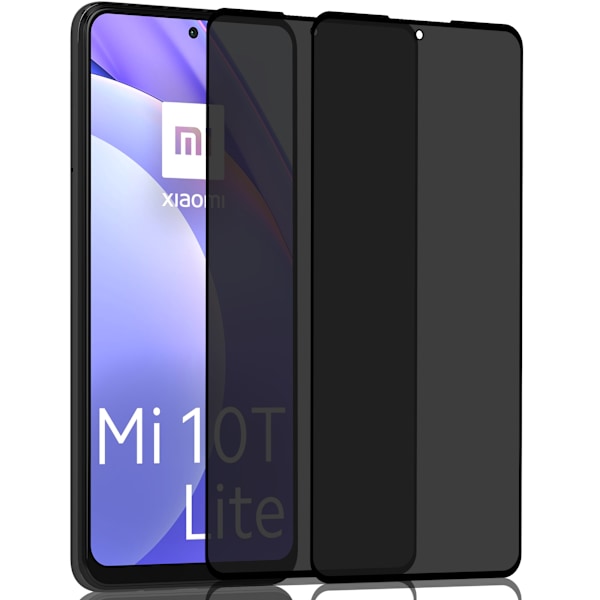 2-Pack Xiaomi 10T Lite Privacy Skærmbeskyttelse - Hærdet Glas 9H - Super kvalitet 3D