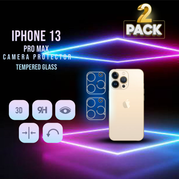 2Pack Linsskydd iPhone 13 Pro Max Kamera-Härdat Glas 9H-Super 3D