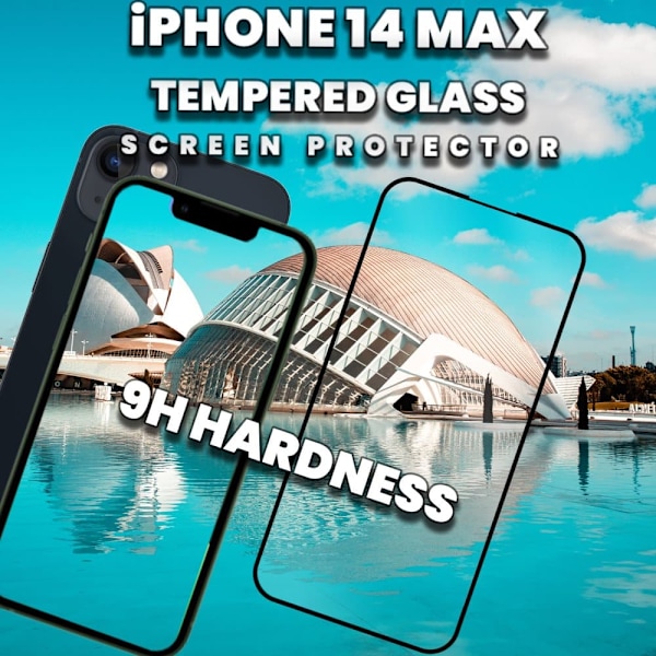 iPhone 14 Max - 9H Härdat Glass - Super kvalitet 3D Skärmskydd