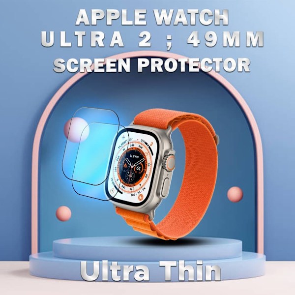 2-Pack APPLE WATCH ULTRA 2 49MM Skærmbeskyttelse - Hærdet Glas 9H - Super kvalitet 3D