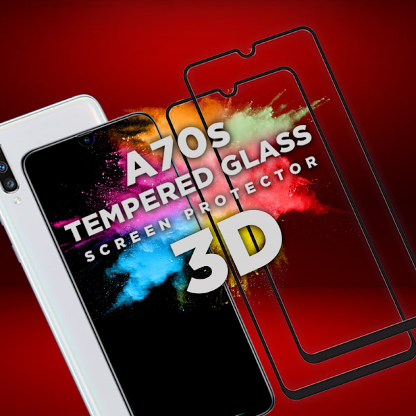 2 Pack Samsung Galaxy A70s -Härdat Glas 9H–Super Kvalitet 3D