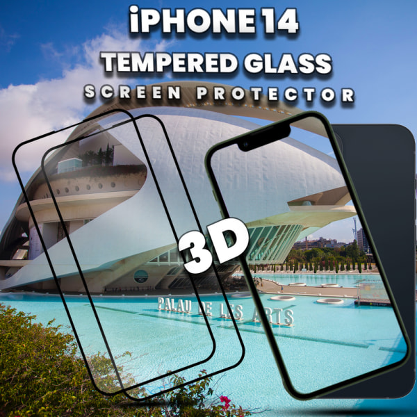 2-Pack iPhone 14 - 9H Härdat Glass -Super kvalitet 3D Skärmskydd