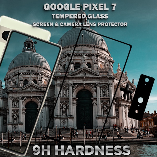 1-Pack GOOGLE PIXEL 7 Näytönsuoja & 1-Pack linssinsuoja - Karkaistu Lasi 9H - Super laatu 3D
