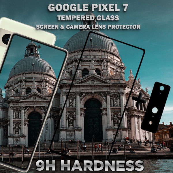 1-Pack Google Pixel 7 Skärmskydd & 1-Pack linsskydd - Härdat Glas 9H - Super kvalitet 3D