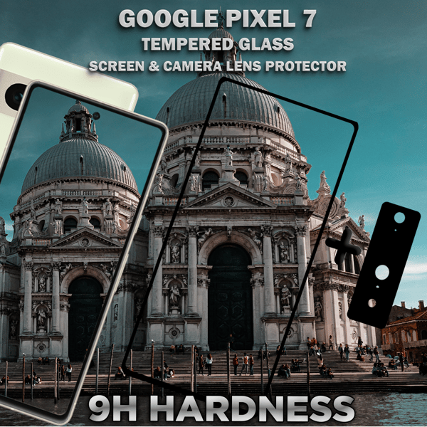 1-Pack Google Pixel 7 Skärmskydd & 1-Pack linsskydd - Härdat Glas 9H - Super kvalitet 3D