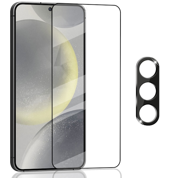 1-Pack SAMSUNG S24 Skærmbeskyttelse & 1-Pack linsebeskyttelse - Hærdet Glas 9H - Super kvalitet 3D