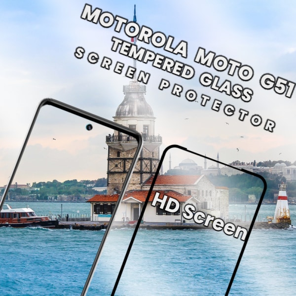 Motorola Moto G51 - Härdat Glas 9H -Super kvalitet 3D Skärmskydd