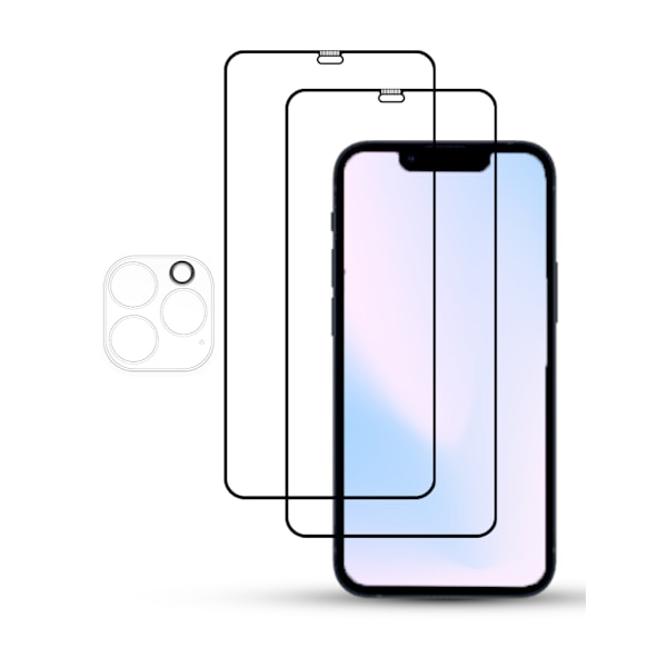 2-Pack IPHONE 12 PRO MAX SCREEN & 1 LENS Skärmskydd - Härdat Glas 9H - Super kvalitet 3D