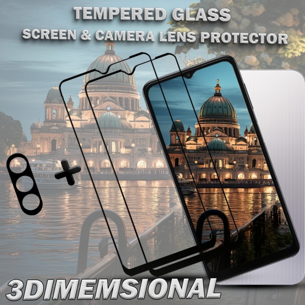 2-Pack SAMSUNG A15 5G Skärmskydd & 1-Pack linsskydd - Härdat Glas 9H - Super kvalitet 3D
