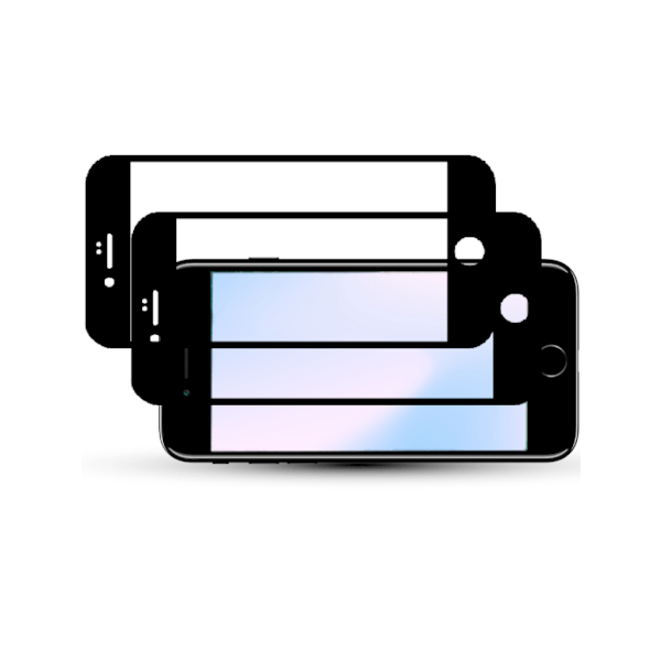 2-Pack IPHONE 8 PLUS BLACK Skärmskydd - Härdat Glas 9H - Super kvalitet 3D