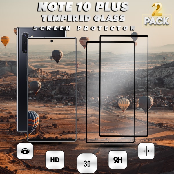 2-Pack Samsung Galaxy Note 10 Plus - Härdat Glas 9H – 3D Skärmskydd - Super kvalitet
