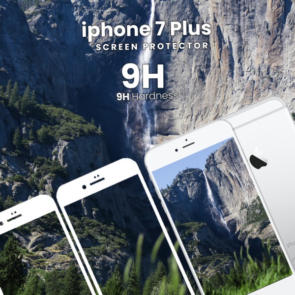 2 Pack iPhone 7 Plus Vit - Härdat Glas 9H - Super Kvalitet 3D