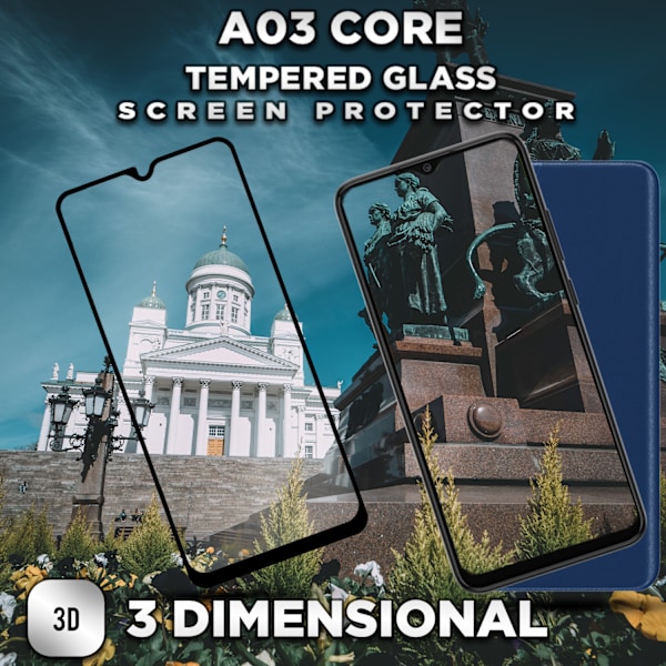 1-Pack SAMSUNG GALAXY A03 CORE Näytönsuoja - Karkaistu Lasi 9H - Super laatu 3D