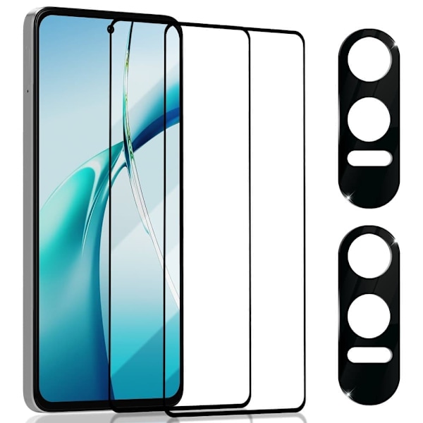2-Pack OnePlus Nord CE4 Lite 5G Skärmskydd & 2-Pack linsskydd - Härdat Glas 9H - Super kvalitet 3D