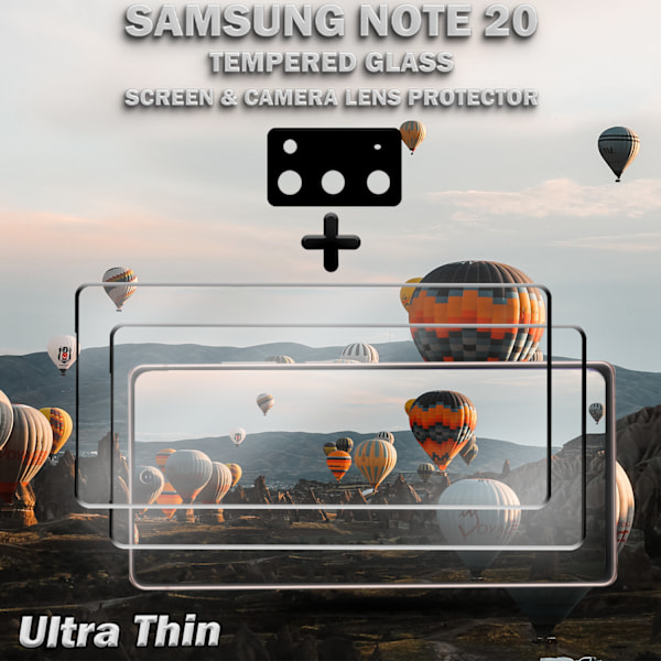 2-Pack SAMSUNG NOTE 20 Skærmbeskyttelse & 1-Pack linsebeskyttelse - Hærdet Glas 9H - Super kvalitet 3D