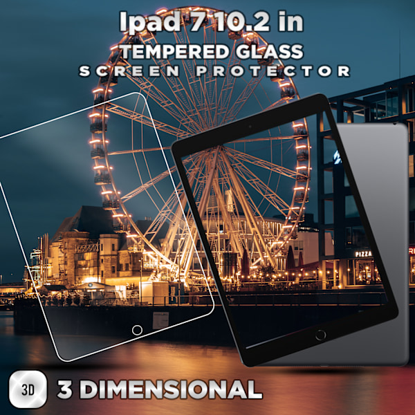 1-Pack APPLE IPAD 7 (10.2 INCH) Skærmbeskyttelse - Hærdet Glas 9H - Super kvalitet 3D