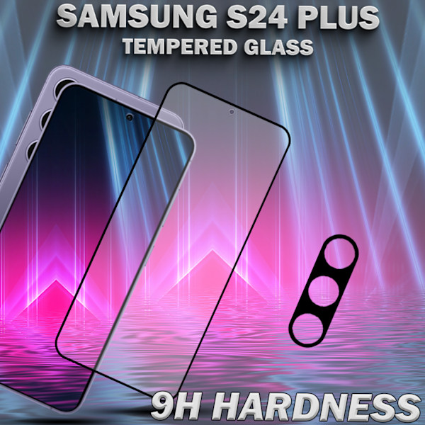 1-Pack SAMSUNG S24 PLUS Skærmbeskyttelse & 1-Pack linsebeskyttelse - Hærdet Glas 9H - Super kvalitet 3D