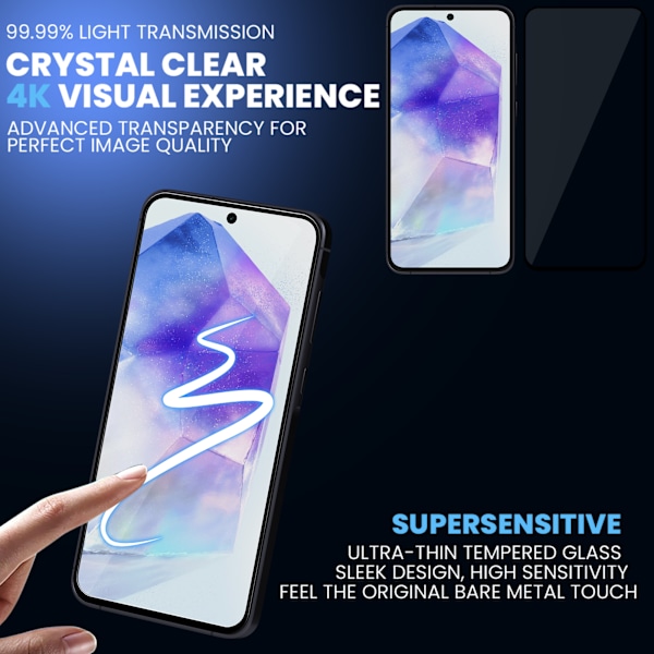 2-Pack Samsung A55 Skärmskydd i Härdat Glas