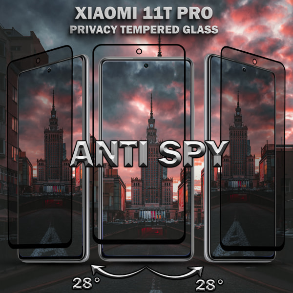 1-Pack Privacy Skärmskydd For Xiaomi 11T Pro - Härdat Glas 9H - Super Kvalitet 3D