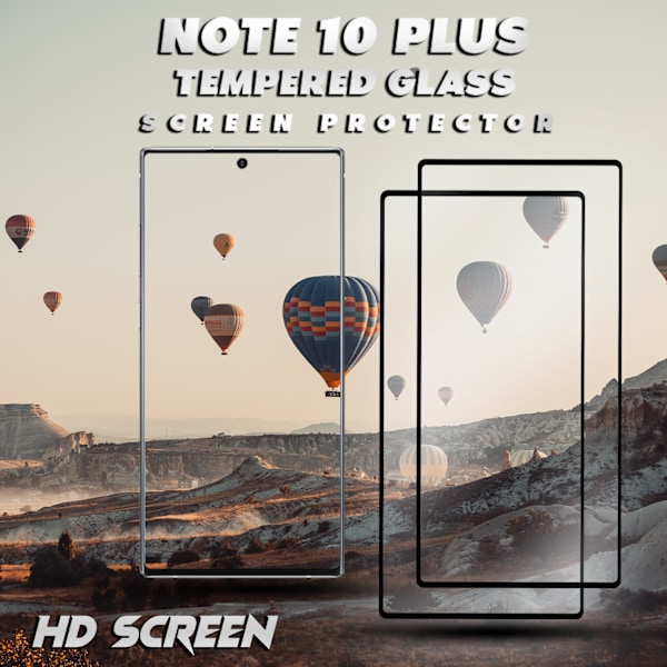 2-Pack SAMSUNG GALAXY NOTE 10 PLUS Skærmbeskyttelse - Hærdet Glas 9H - Super kvalitet 3D