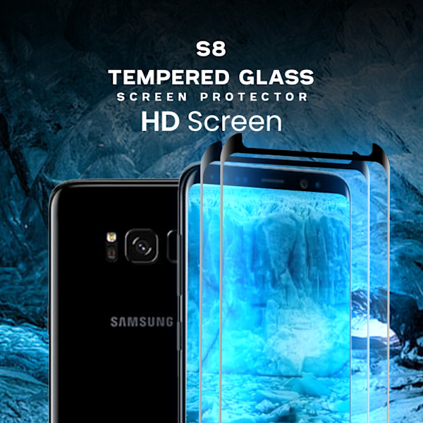 2-Pack SAMSUNG GALAXY S8 Skærmbeskyttelse - Hærdet Glas 9H - Super kvalitet 3D