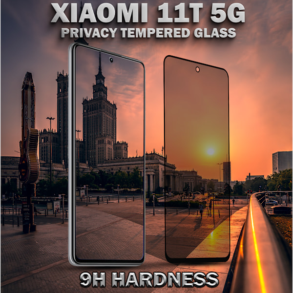 1-Pack Privacy Skärmskydd For Xiaomi 11T (5G) - Härdat Glas 9H - Super Kvalitet 3D