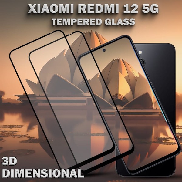 2-Pack XIAOMI REDMI 12 Skærmbeskyttelse - Hærdet Glas 9H - Super kvalitet 3D