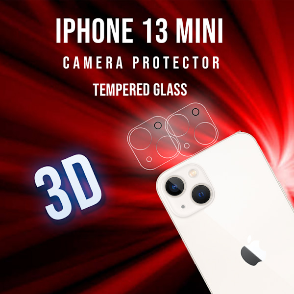 2-Pack Linsskydd iPhone 13 Mini Kamera - Härdat Glas 9H-Super 3D