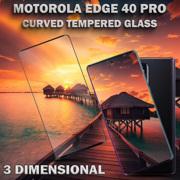 Motorola EDGE 40 Pro - Härdat Glas 9H - Super kvalitet 3D Skärmskydd