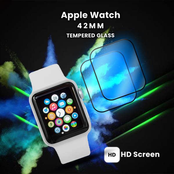 2-Pack Apple Watch 42mm – Härdat glas 9H – Super kvalitet 3D