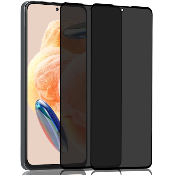 2-Pack Xiaomi Redmi Note 12 Privacy Skærmbeskyttelse - Hærdet Glas 9H - Super kvalitet 3D