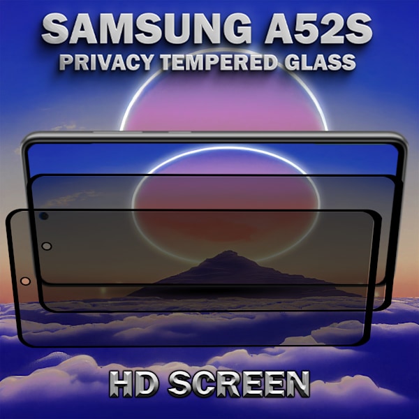 2-Pack Privacy Skärmskydd For Samsung A52S - Härdat Glas 9H - Super Kvalitet 3D