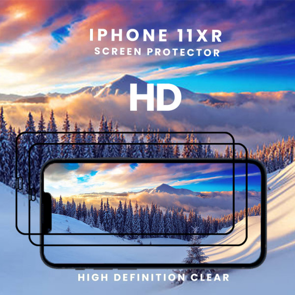 2-Pack iPhone XR - Härdat Glas 9H - Super Kvalitet 3D Skärmskydd