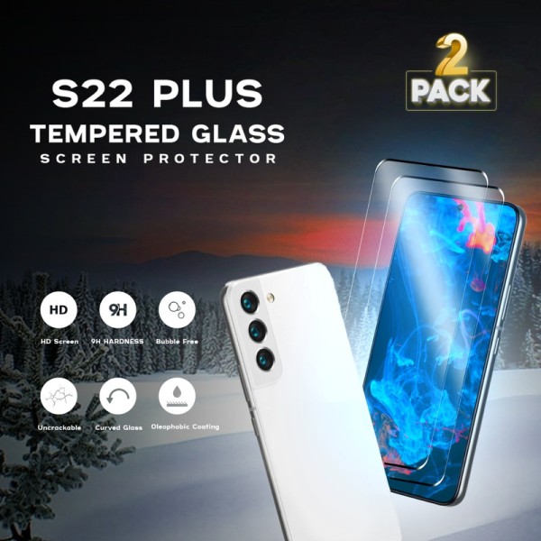 2-Pack Samsung S22 Plus 5G - Härdat Glas 9H - Super kvalitet 3D