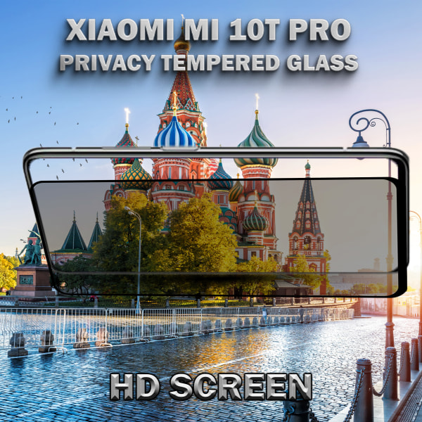 1-Pack Privacy Skärmskydd For Xiaomi Mi 10T Pro - Härdat Glas 9H - Super Kvalitet 3D