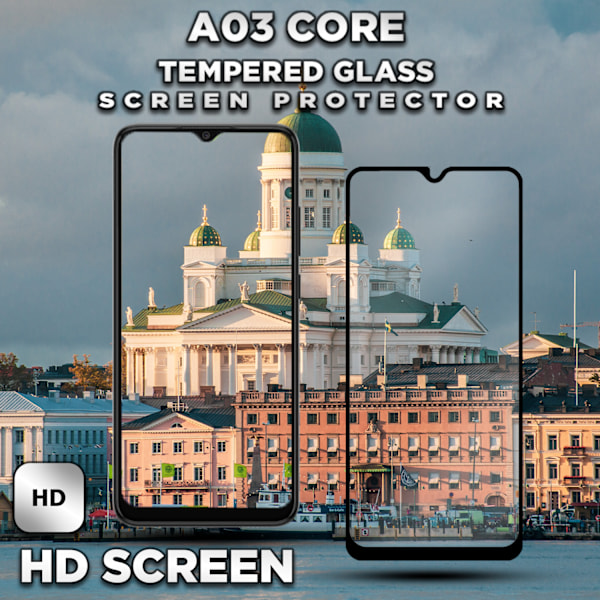 1-Pack SAMSUNG GALAXY A03 CORE Skærmbeskyttelse - Hærdet Glas 9H - Super kvalitet 3D