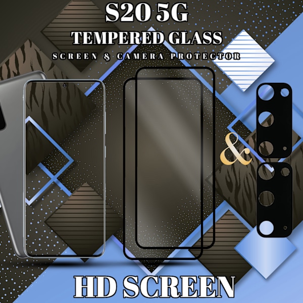 2-Pack SAMSUNG S20 Näytönsuoja & 2-Pack linssinsuoja - Karkaistu Lasi 9H - Super laatu 3D