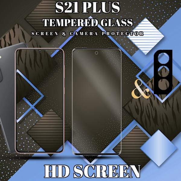 1-Pack SAMSUNG S21 PLUS Skærmbeskyttelse & 1-Pack linsebeskyttelse - Hærdet Glas 9H - Super kvalitet 3D