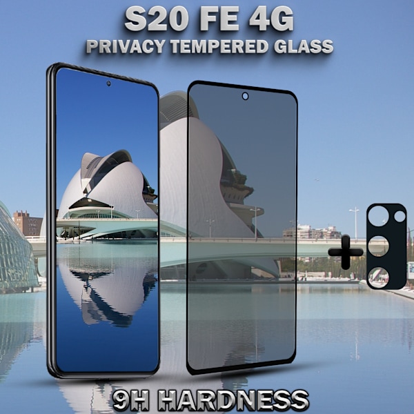 1-Pack Privacy SAMSUNG S20 FE 4G Skärmskydd & 1-Pack linsskydd - Härdat Glas 9H - Super kvalitet 3D