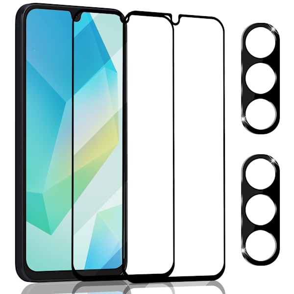 2-Pack Samsung A26 Skærmbeskyttelse & 2-Pack linsebeskyttelse - Hærdet Glas 9H - Super kvalitet 3D