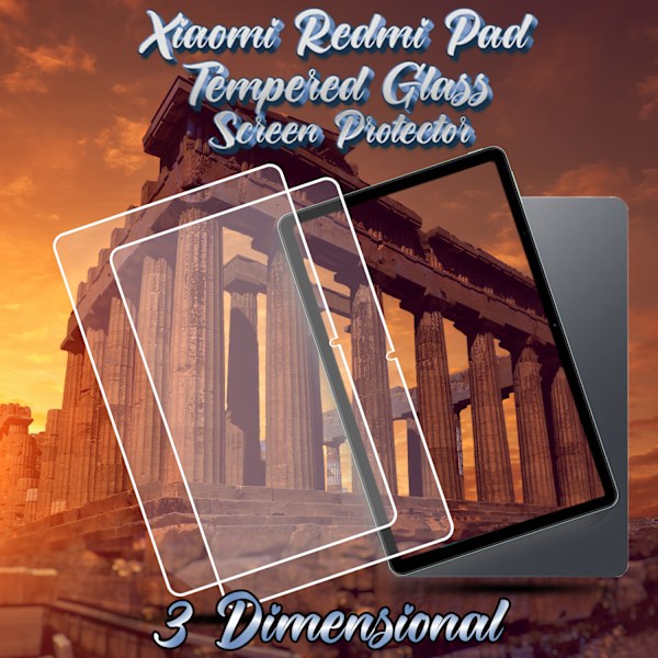 2-Pack XIAOMI REDMI PAD Näytönsuoja - Karkaistu Lasi 9H - Super laatu 3D