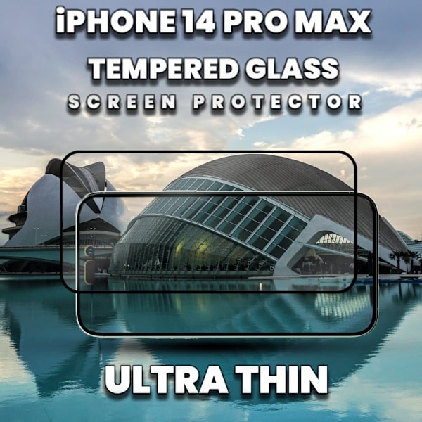 1-Pack IPHONE 14 PRO MAX Näytönsuoja - Karkaistu Lasi 9H - Super laatu 3D