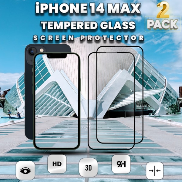 2-Pack iPhone 14 Max - 9H Härdat Glass - Super kvalitet 3D