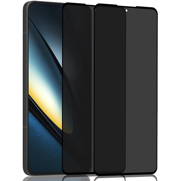 2-Pack Xiaomi Poco F6 Privacy Näytönsuoja - Karkaistu Lasi 9H - Super laatu 3D