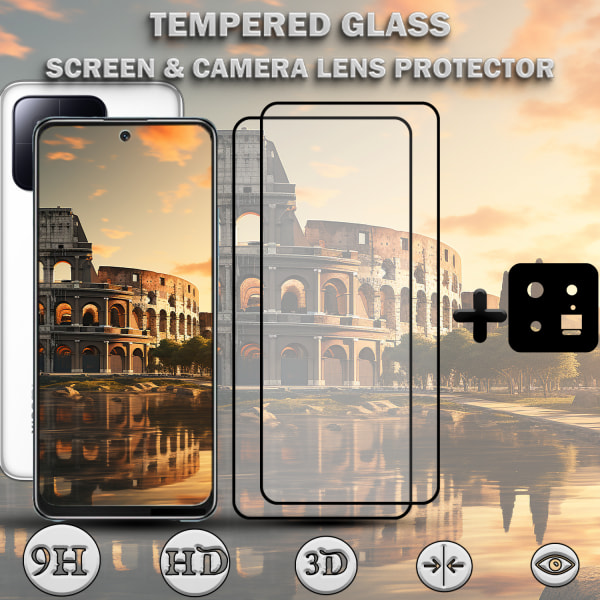 2-Pack XIAOMI 13 5G Skärmskydd & 1-Pack linsskydd - Härdat Glas 9H - Super kvalitet 3D
